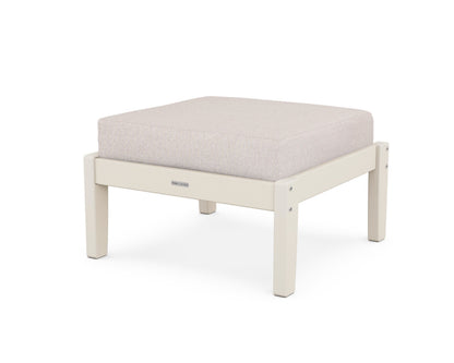 Martha Stewart by POLYWOOD® Chinoiserie Deep Seating Ottoman in Sand / Dune Burlap