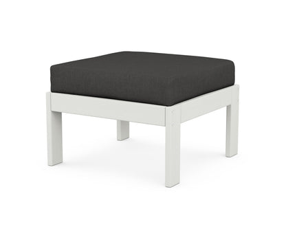 POLYWOOD® Vineyard Modular Ottoman in Vintage White / Spectrum Carbon