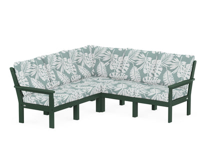 POLYWOOD® Vineyard 5-Piece Sectional in Green / Leaf Glacier Spa