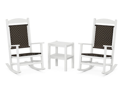 POLYWOOD® Presidential Woven Rocker 3-Piece Set in White / Cahaba
