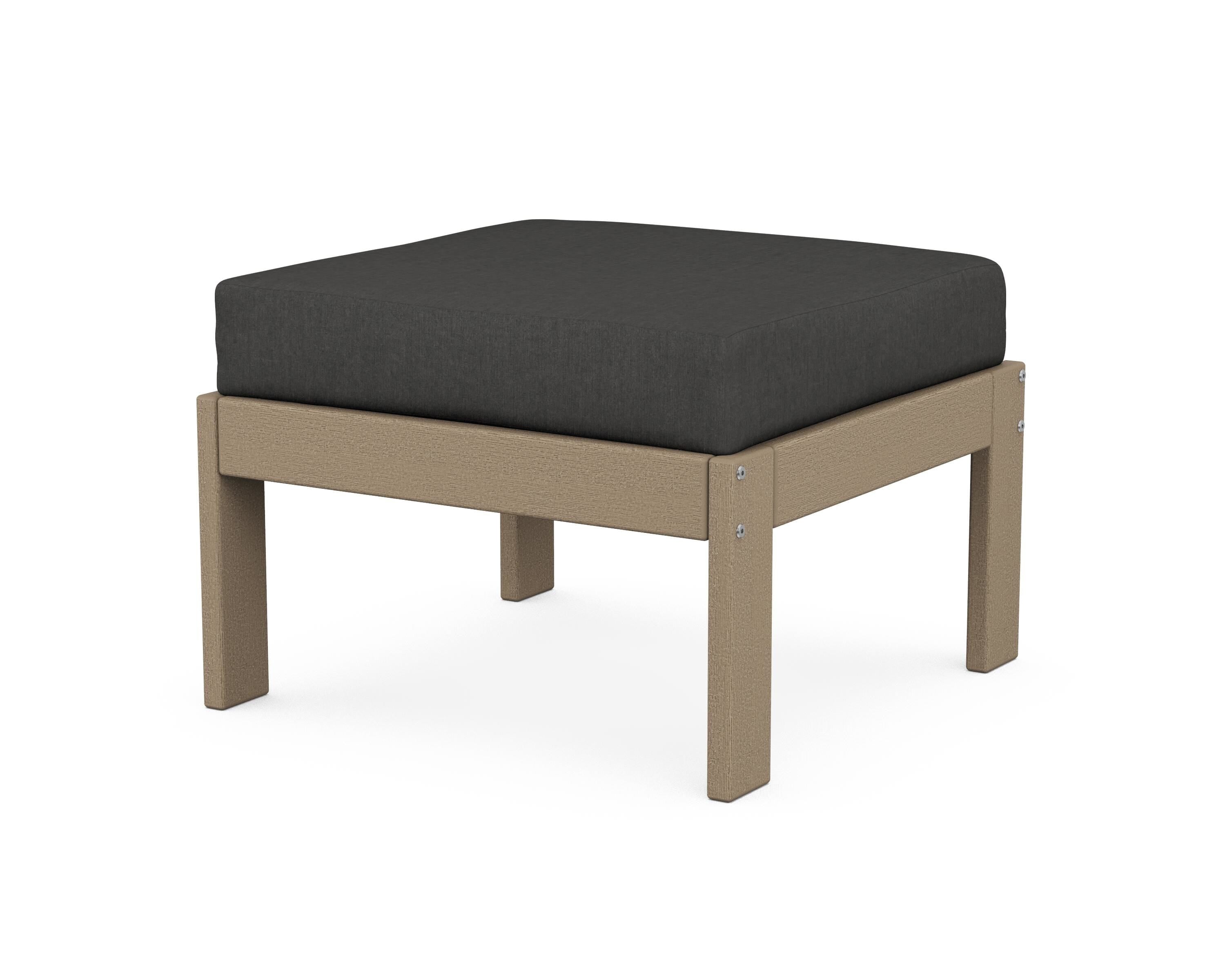 POLYWOOD® Vineyard Modular Ottoman in Vintage Sahara / Spectrum Carbon