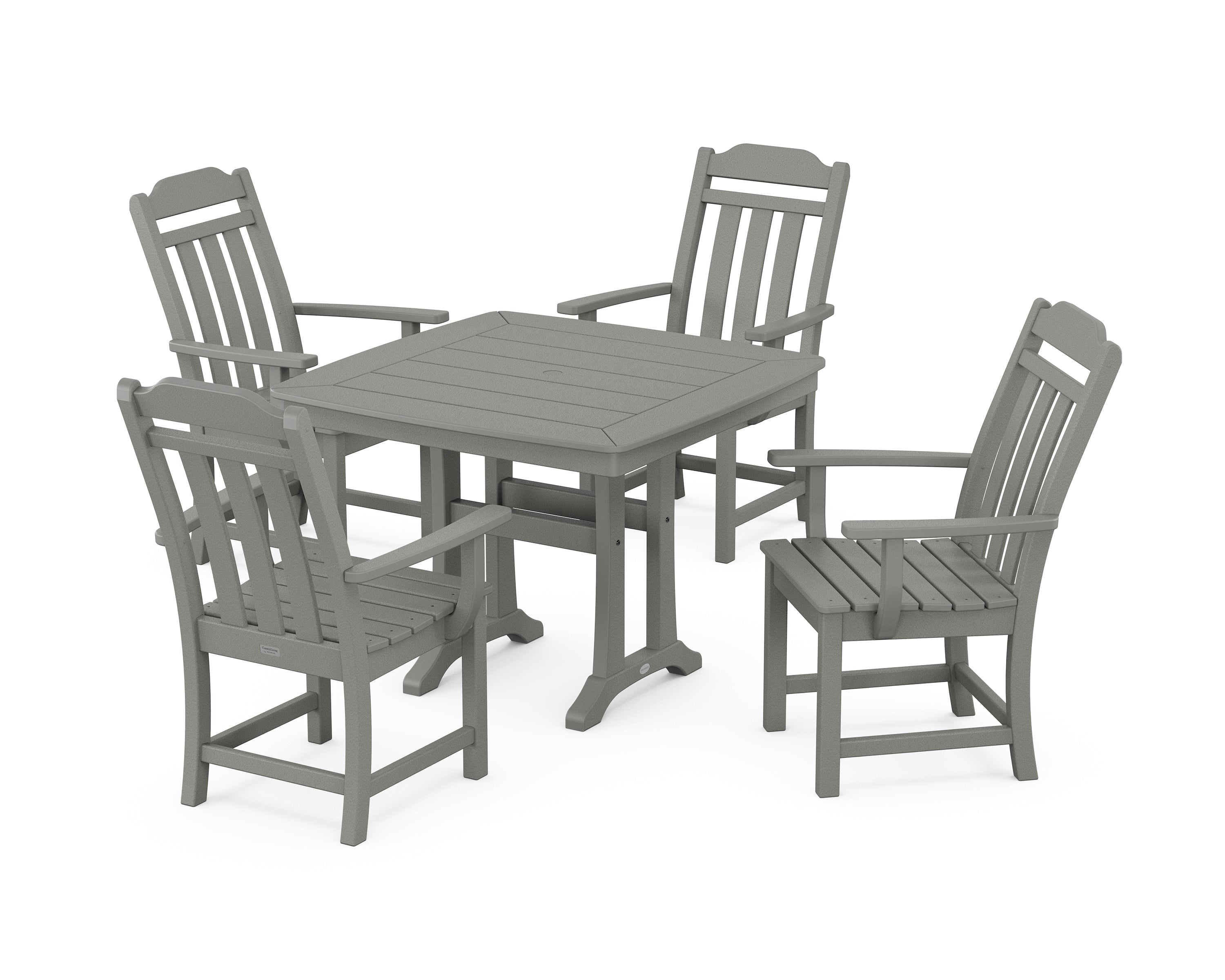 Country Living Cottage 5-Piece Dining Set with Trestle Legs in Slate Grey