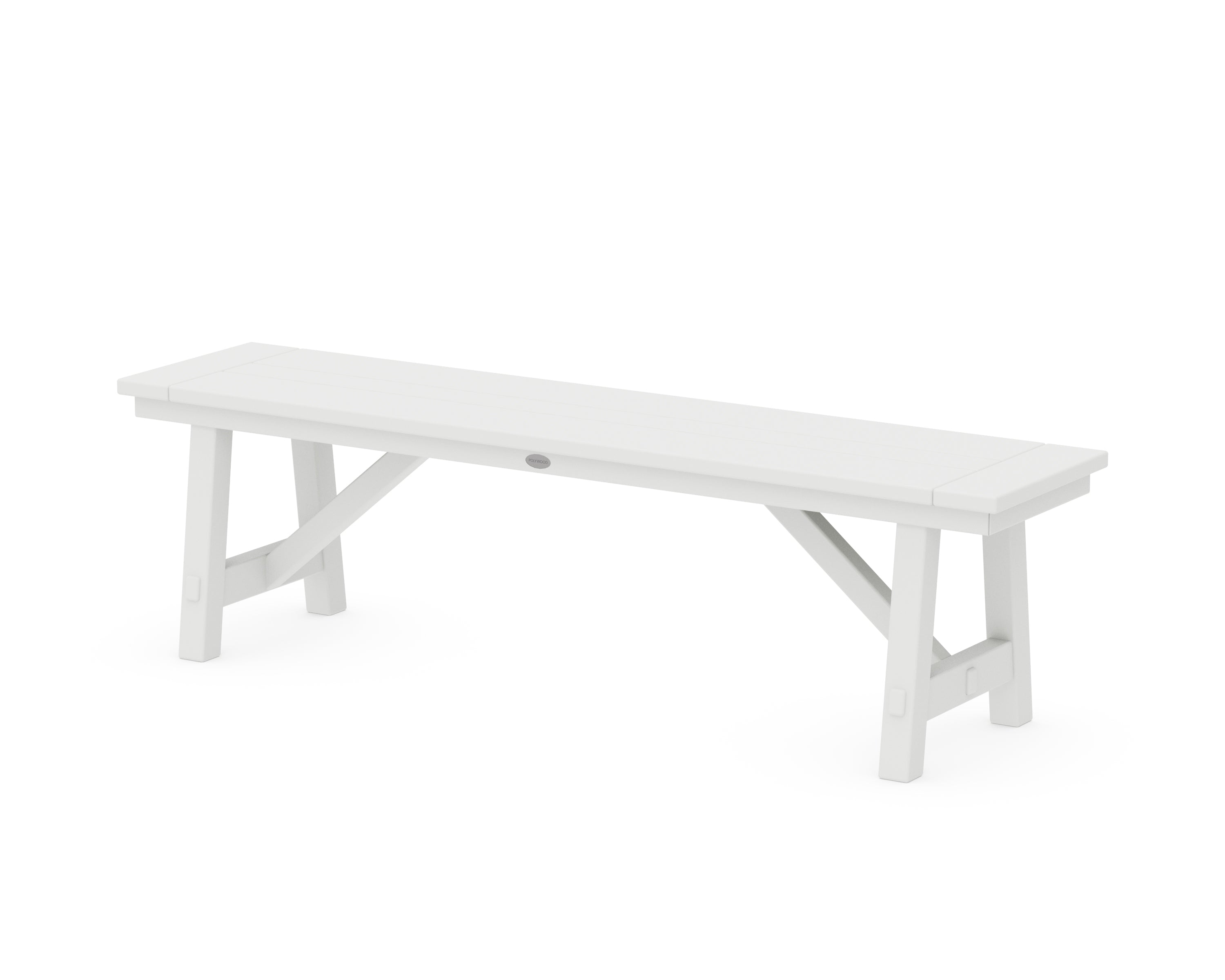 POLYWOOD® Rustic Farmhouse 60" Backless Bench in White