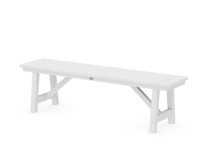 POLYWOOD® Rustic Farmhouse 60" Backless Bench in White