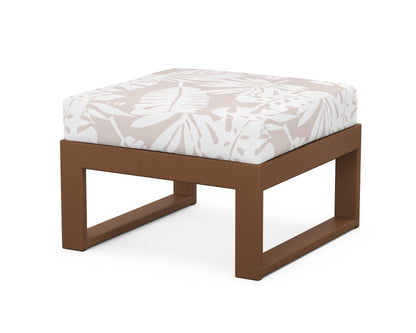 Unbranded Modular Ottoman - Modern in Teak / Leaf Dune Burlap