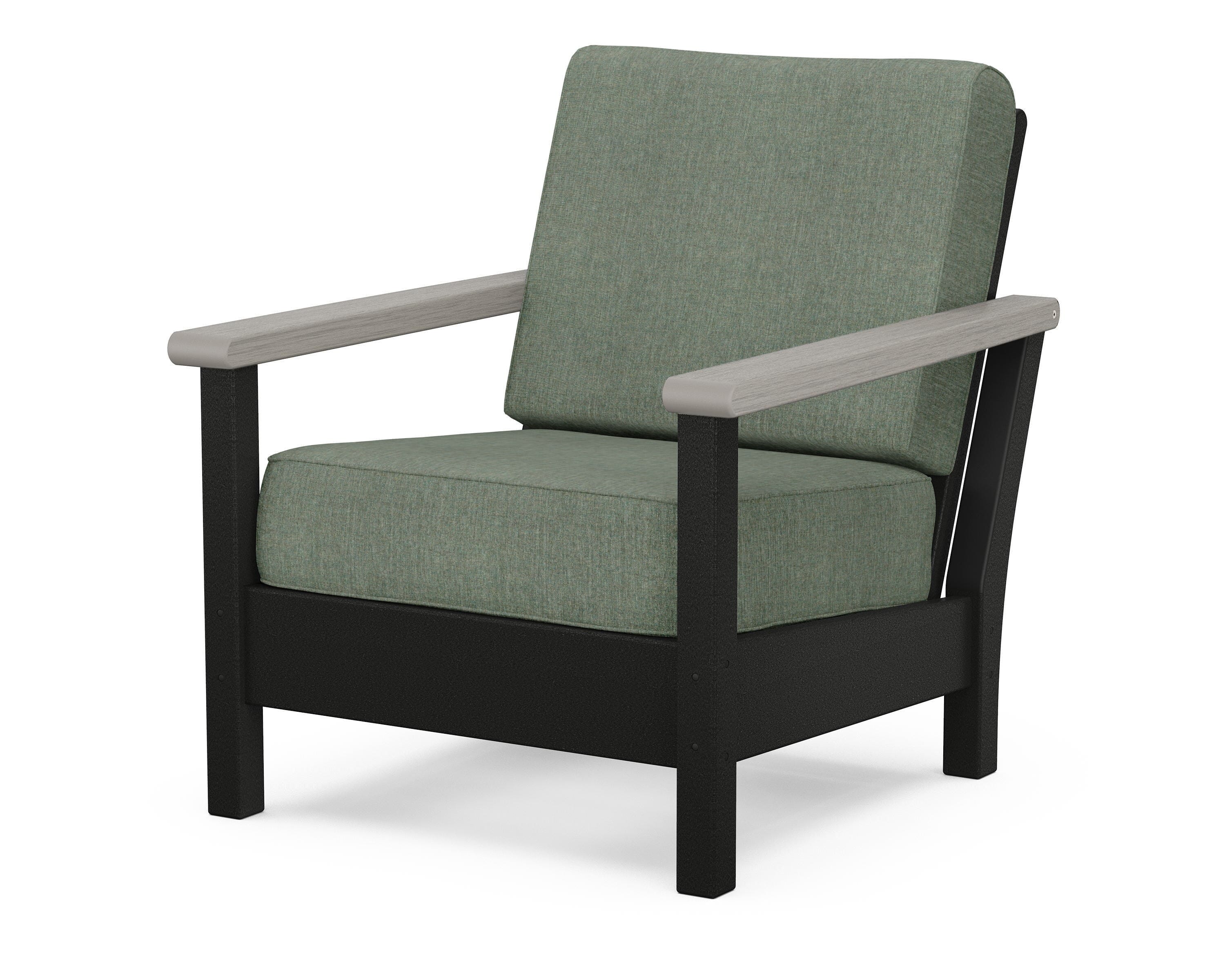 POLYWOOD® Harbour Deep Seating Chair in Black / Driftwood / Cast Sage