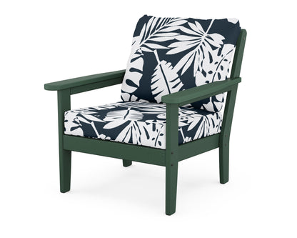 Country Living Cottage Deep Seating Chair in Green / Leaf Marine Indigo