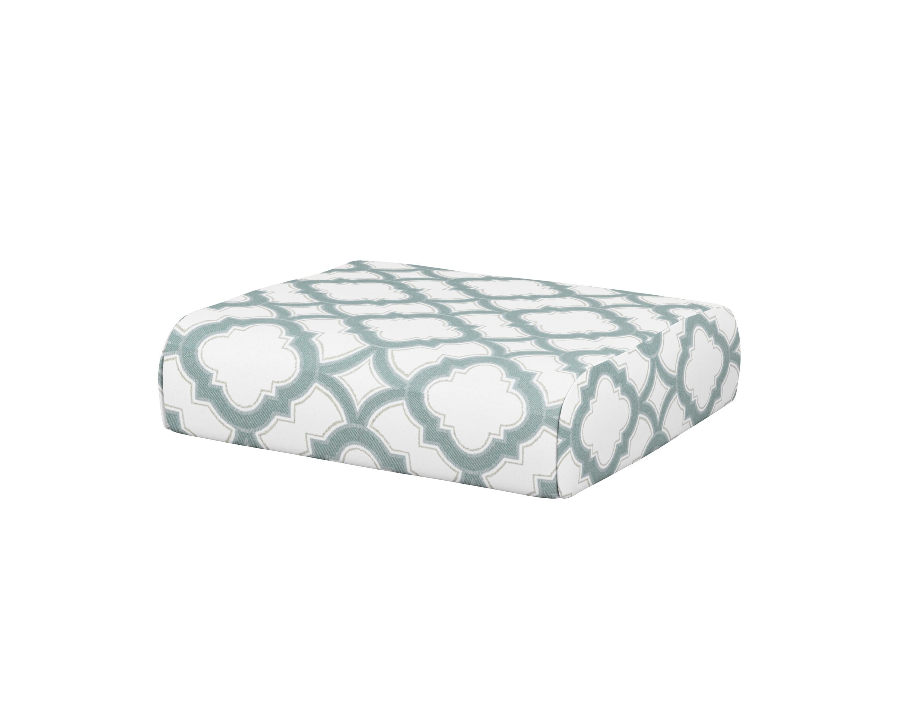 POLYWOOD® Club Ottoman Cushion in Trellis Glacier Spa