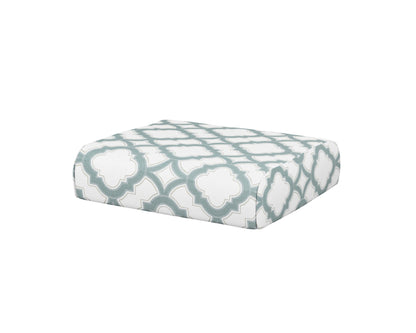 POLYWOOD® Club Ottoman Cushion in Trellis Glacier Spa