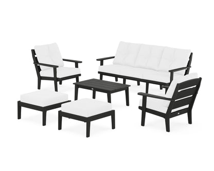 POLYWOOD® Lakeside 6-Piece Lounge Sofa Set in Black / Natural