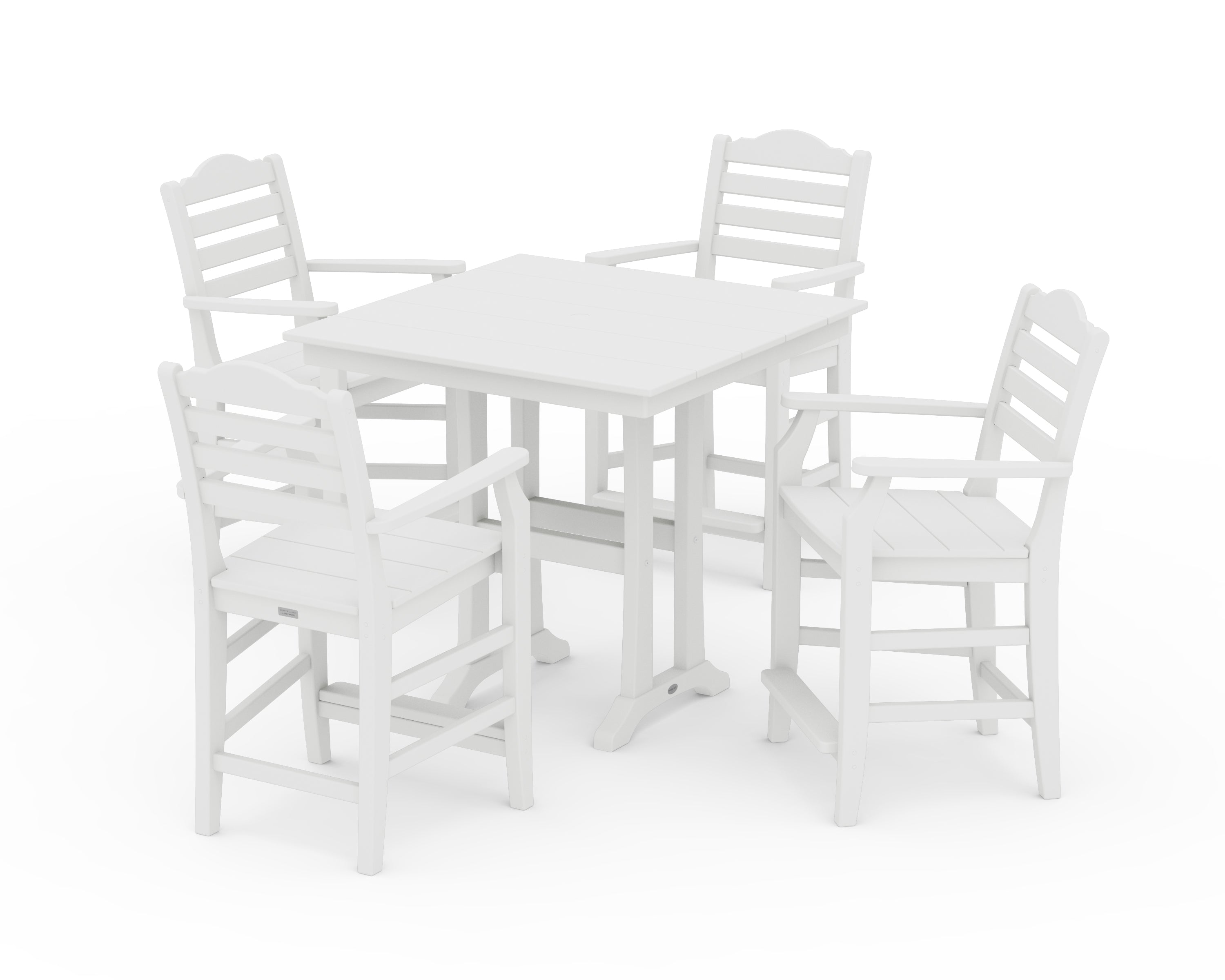 Draper James™ by  POLYWOOD® Savannah 5-Piece Farmhouse Counter Set with Trestle Legs in White