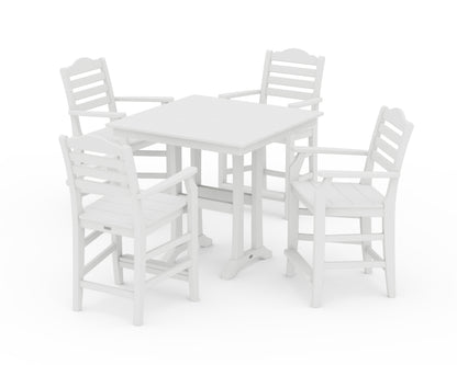 Draper James™ by  POLYWOOD® Savannah 5-Piece Farmhouse Counter Set with Trestle Legs in White