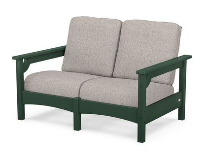 POLYWOOD® Club Loveseat in Green / Weathered Tweed