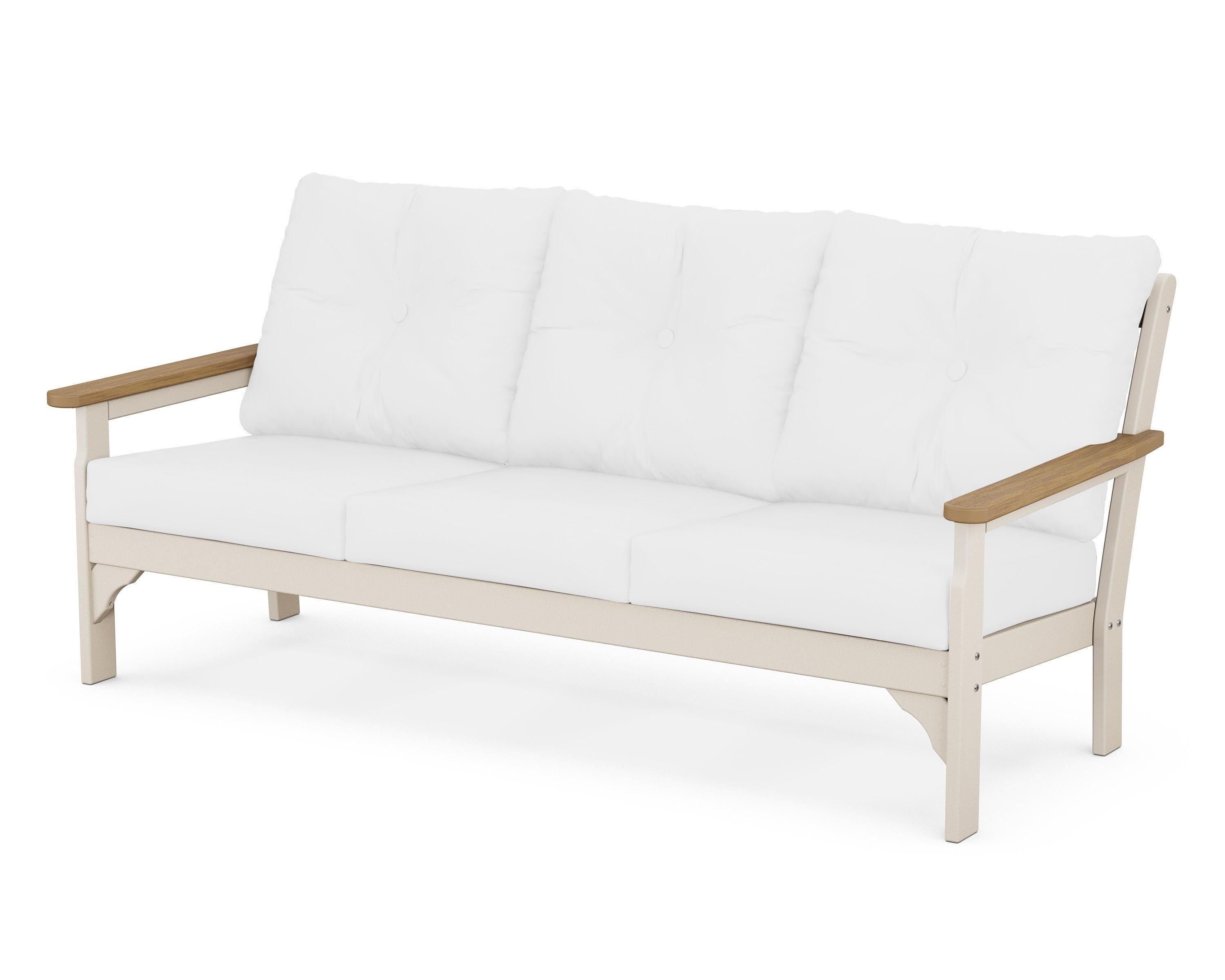 POLYWOOD® Vineyard Deep Seating Sofa in Sand / Natural / Natural