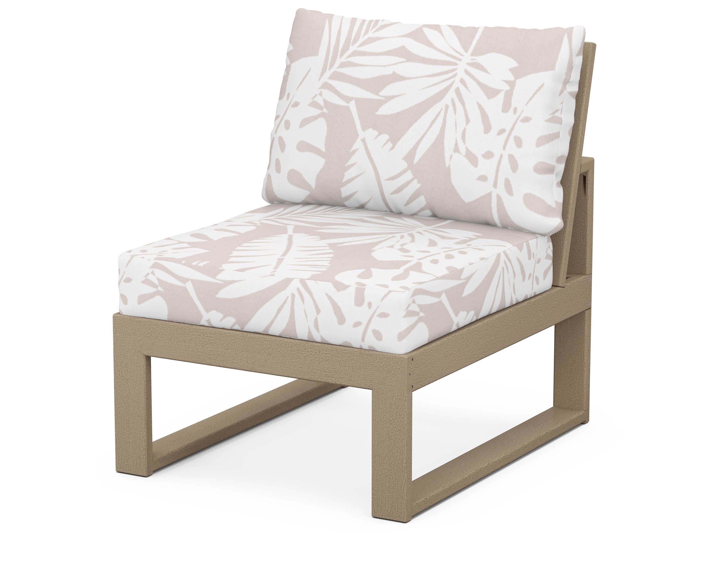 Unbranded Modular Armless Chair in Vintage Sahara / Leaf Dune Burlap