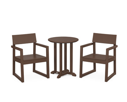 POLYWOOD® EDGE 3-Piece Round Bistro Dining Set in Mahogany