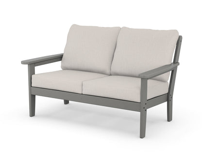 Country Living Cottage Deep Seating Loveseat in Slate Grey / Cast Ash