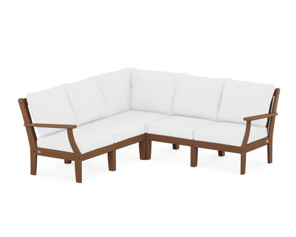 POLYWOOD® Braxton Modular 5-Piece Deep Seating Set in Teak / Natural