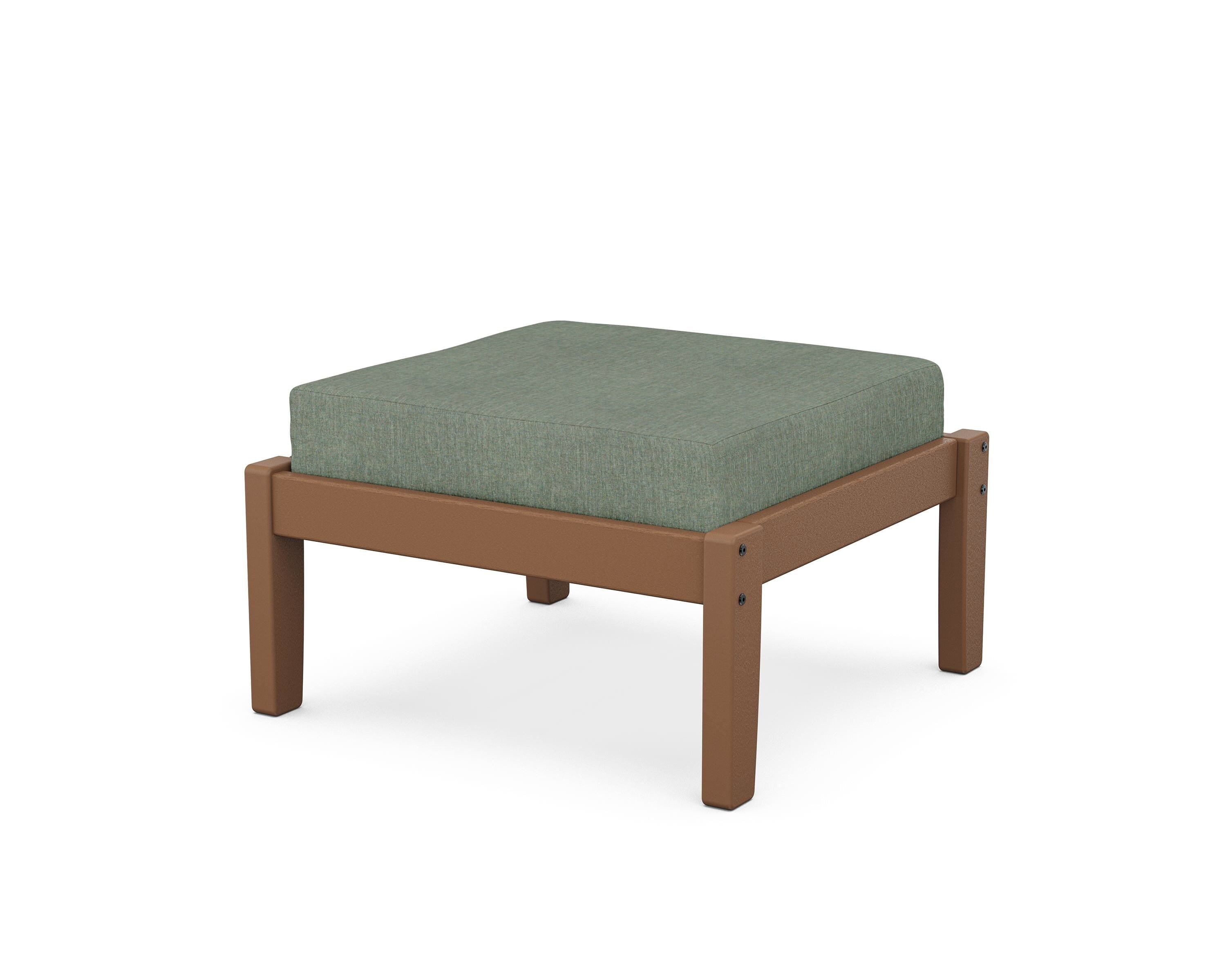 Unbranded Deep Seating Ottoman in Teak / Cast Sage