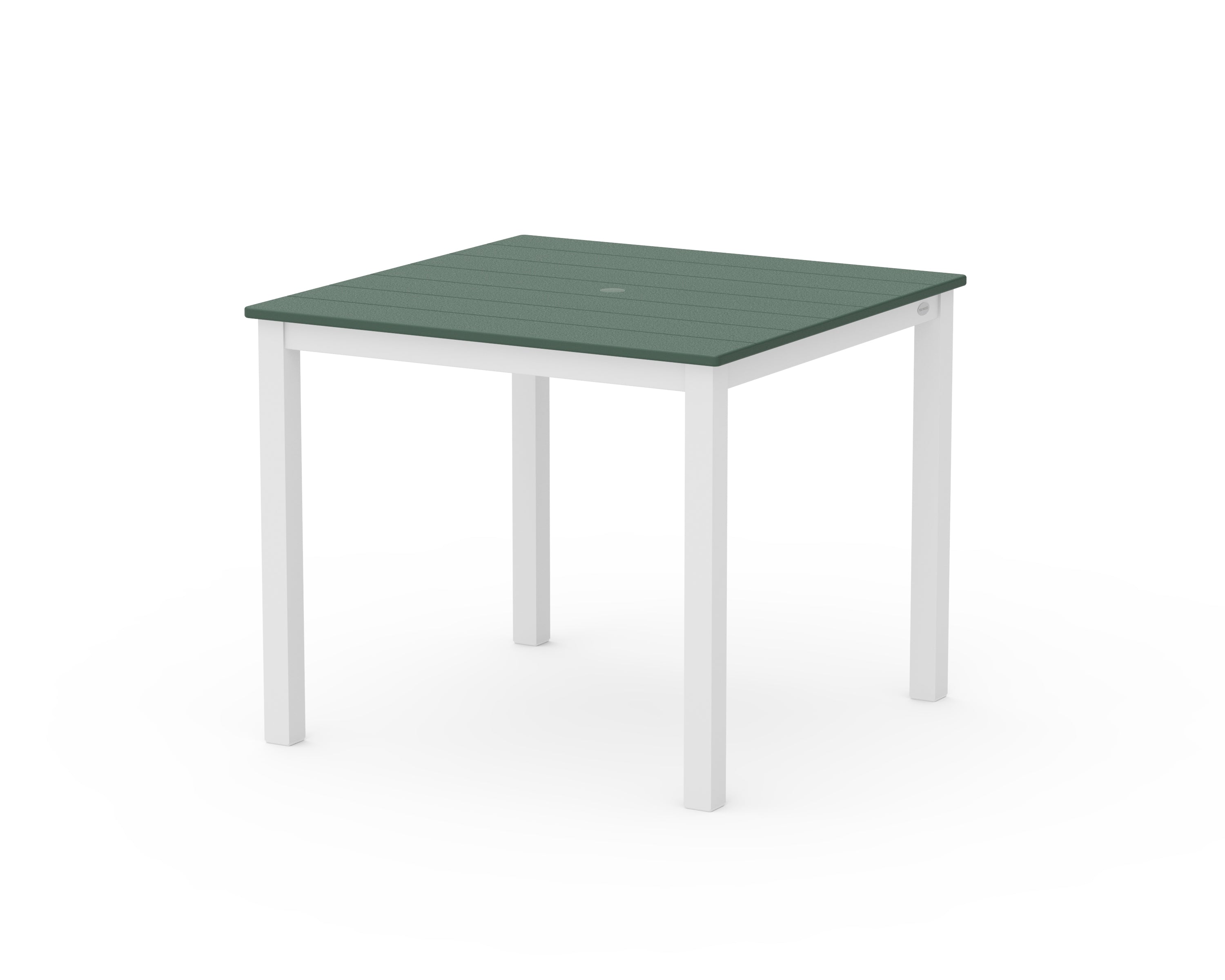 POLYWOOD® Main Street 36" x 36" Dining Table in White / Green