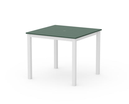 POLYWOOD® Main Street 36" x 36" Dining Table in White / Green