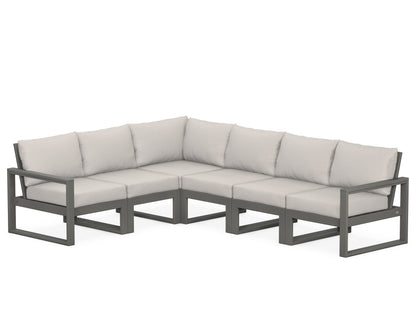 POLYWOOD® EDGE 6-Piece Modular Deep Seating Set in Slate Grey / Cast Ash