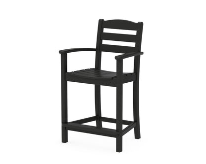 POLYWOOD® La Casa Café Counter Arm Chair in Black