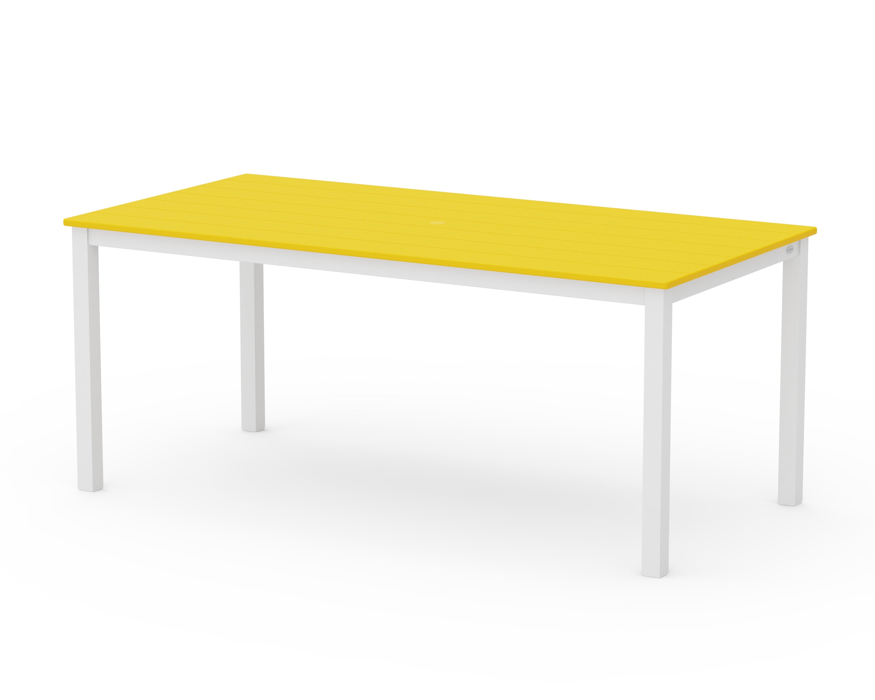 POLYWOOD® Main Street 36" x 72" Dining Table in White / Lemon