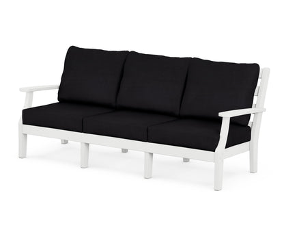 POLYWOOD® Chesapeake Deep Seating Sofa in White / Midnight Linen
