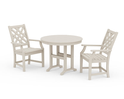 POLYWOOD® Wovendale 3-Piece Farmhouse Dining Set in Sand