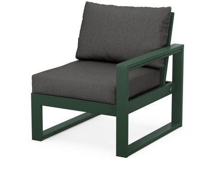 POLYWOOD® EDGE Modular Right Arm Chair in Green / Spectrum Carbon