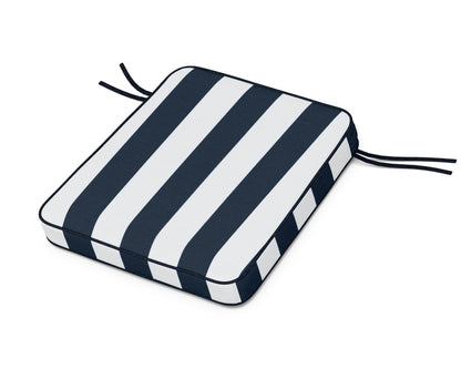 Martha Stewart by POLYWOOD® Chinoiserie Rocker Seat Cushion in Cabana Stripe Marine Indigo
