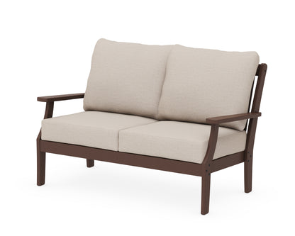 POLYWOOD® Braxton Deep Seating Loveseat in Mahogany / Cast Ash