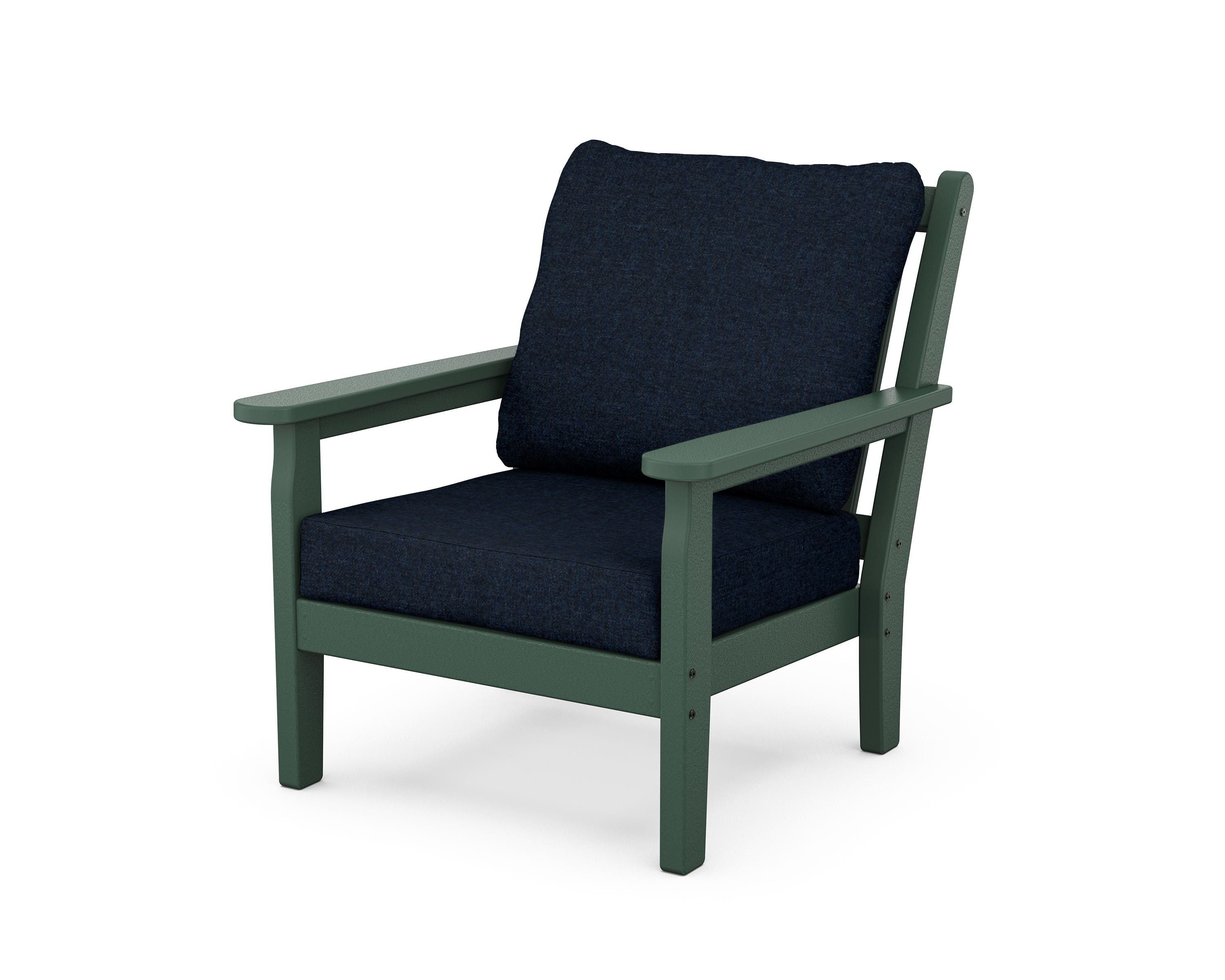 POLYWOOD® Chippendale Deep Seating Chair in Green / Marine Indigo