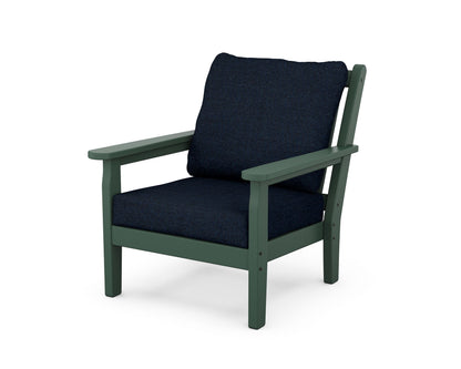 POLYWOOD® Chippendale Deep Seating Chair in Green / Marine Indigo
