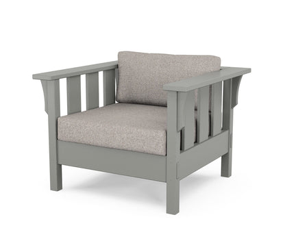 Martha Stewart by POLYWOOD® Acadia Deep Seating Chair in Slate Grey / Weathered Tweed