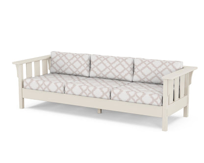 Martha Stewart by POLYWOOD® Acadia Deep Seating Sofa in Sand / Trellis Dune Burlap