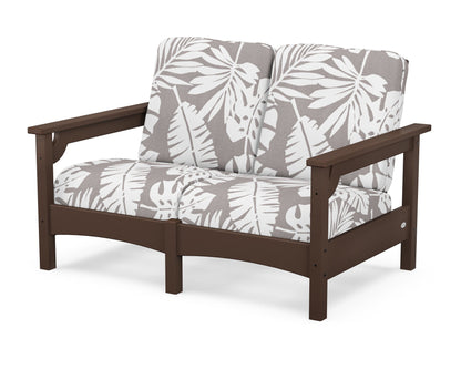 POLYWOOD® Club Loveseat in Mahogany / Leaf Grey Mist