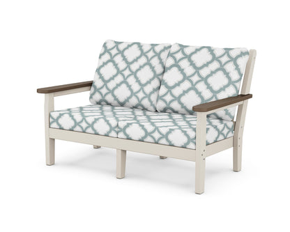 POLYWOOD® Chippendale Deep Seating Loveseat in Sand / Kona / Trellis Glacier Spa