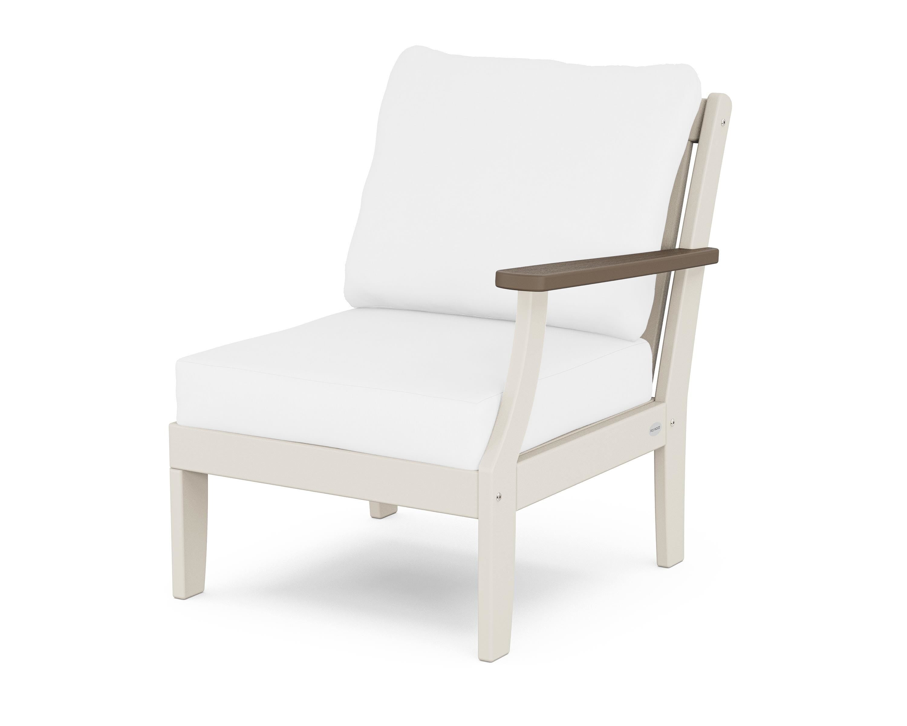 POLYWOOD® Braxton Modular Right Arm Chair in Sand / Kona / Natural