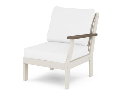 POLYWOOD® Braxton Modular Right Arm Chair in Sand / Kona / Natural