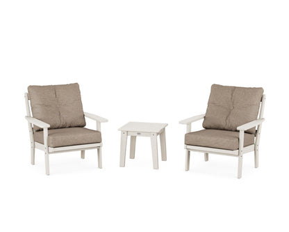 POLYWOOD® Prairie 3-Piece Deep Seating Set in Sand / Spiced Burlap