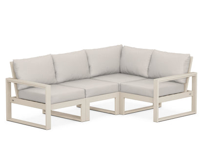 POLYWOOD® EDGE 4-Piece Modular Deep Seating Set in Sand / Cast Ash