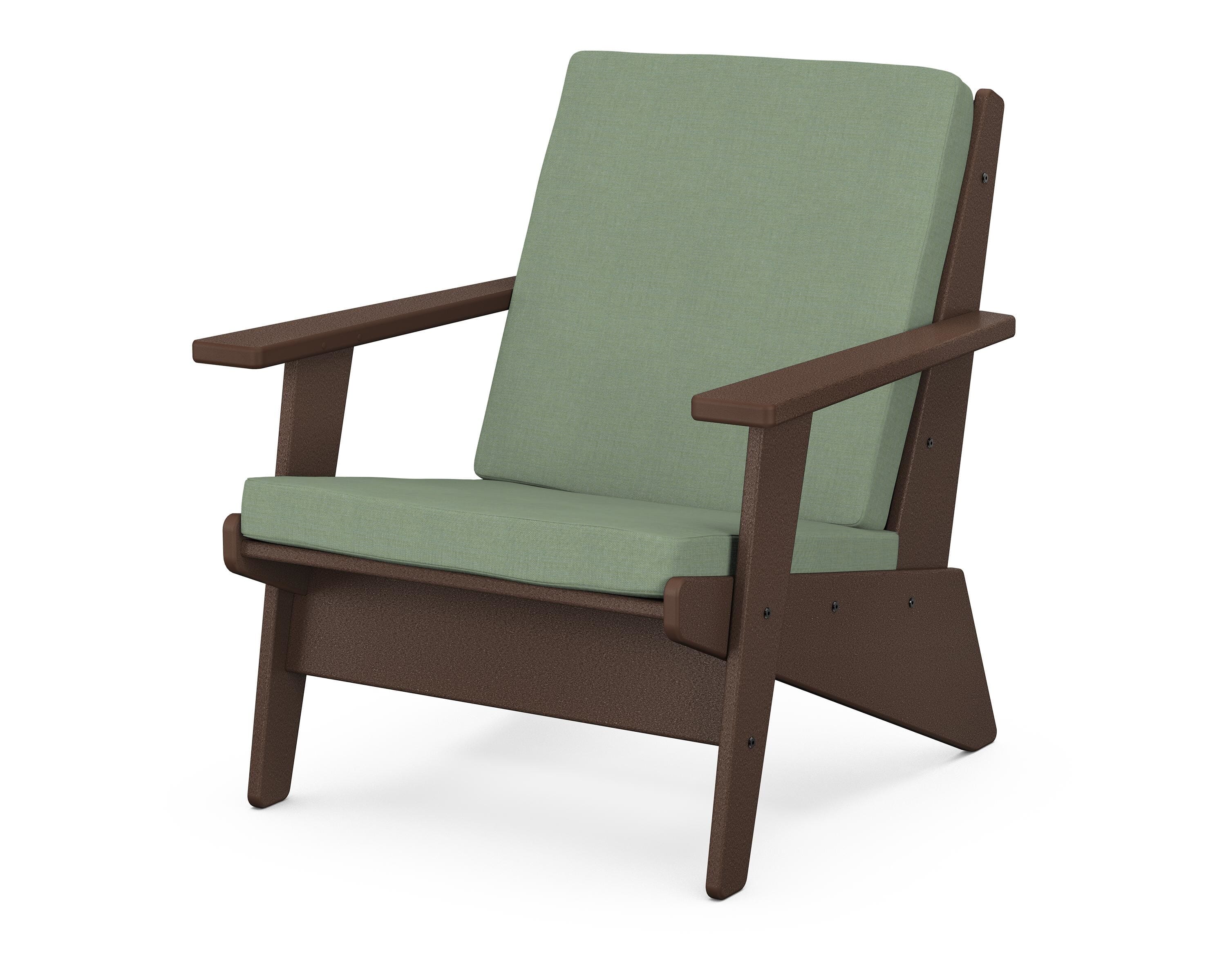 POLYWOOD® Riviera Modern Lounge Chair in Mahogany / Exhale Rainwashed