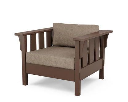 Martha Stewart by POLYWOOD® Acadia Deep Seating Chair in Mahogany / Spiced Burlap