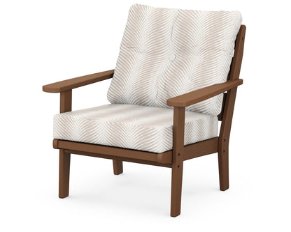 POLYWOOD® Lakeside Deep Seating Chair in Teak / Clock Out Cloud