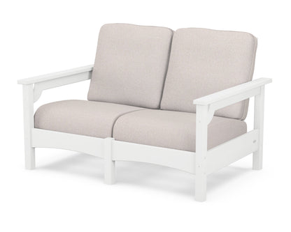 POLYWOOD® Club Loveseat in White / Dune Burlap