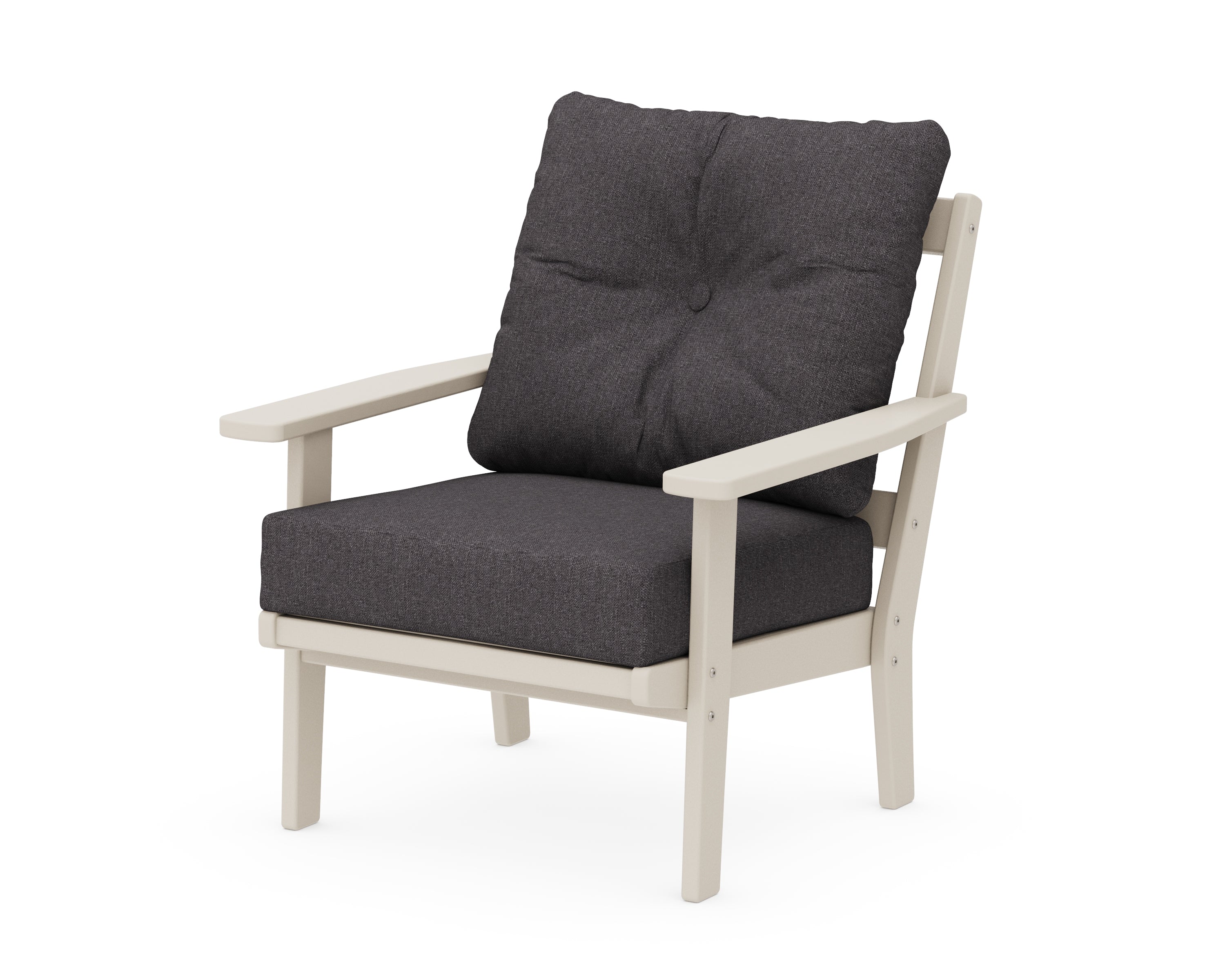 POLYWOOD® Oxford Deep Seating Chair in Sand / Ash Charcoal