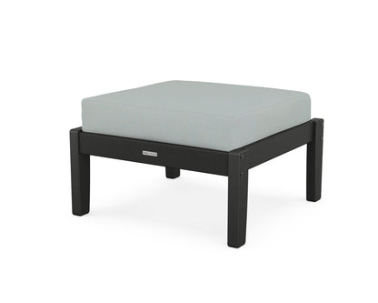 Martha Stewart by POLYWOOD® Chinoiserie Deep Seating Ottoman in Black / Spa