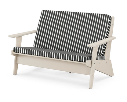 POLYWOOD® Riviera Modern Lounge Loveseat in Sand / Shore Classic